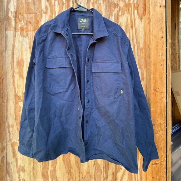 Oakley Blue Button-Up Jacket (Size L) - Picture 1 of 4